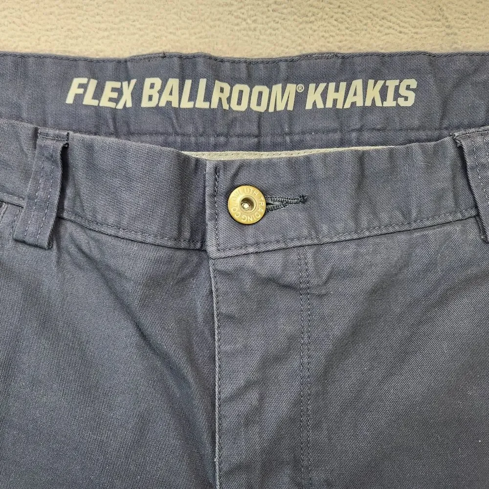 Duluth Flex‎ Ballroom Khakis Pants Men's Size 38x34 Navy Blue Trim Fit Straight